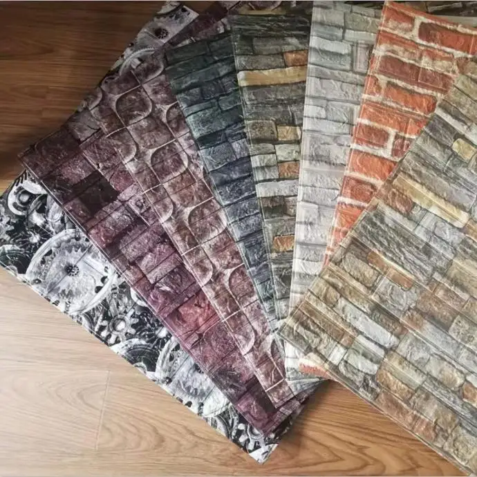 
Lifelike design XPE foam wall panel mixed-colors 3d PE foam wallpaper brick self-adhesive pe foam wall sticker 