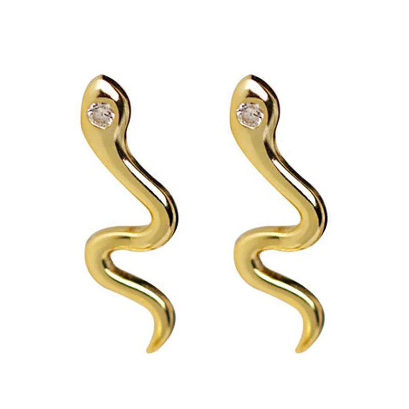 

HYH 925 silver jewelry cute snake stud earrings for girls, Optional