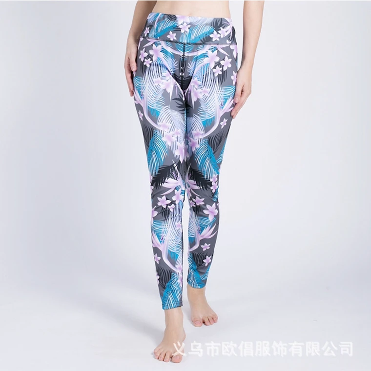 

2021 New crushed flower fitness exercise breathable ice silk summer refreshing yoga pants waist-length body lift hips show thin, Picture shows/custom