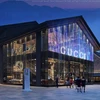 Luxury store gold jewelry store transparent LED video window