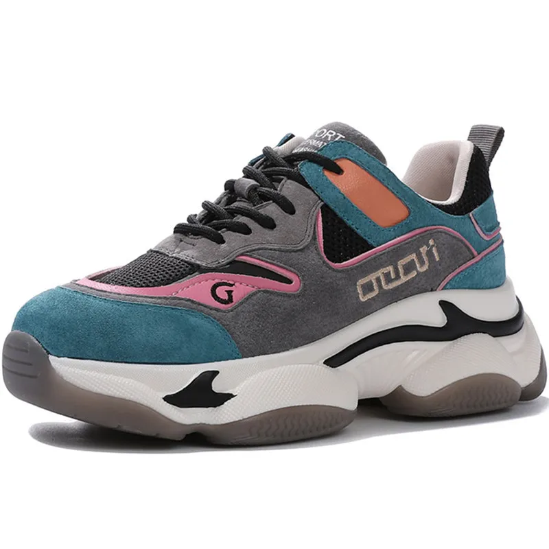 

Dropshipping Custom Logo Women Latest Design Mixed Colors Chunky Sneaker 2021 Fashion Lady Platform Footwear Leisure Shoes