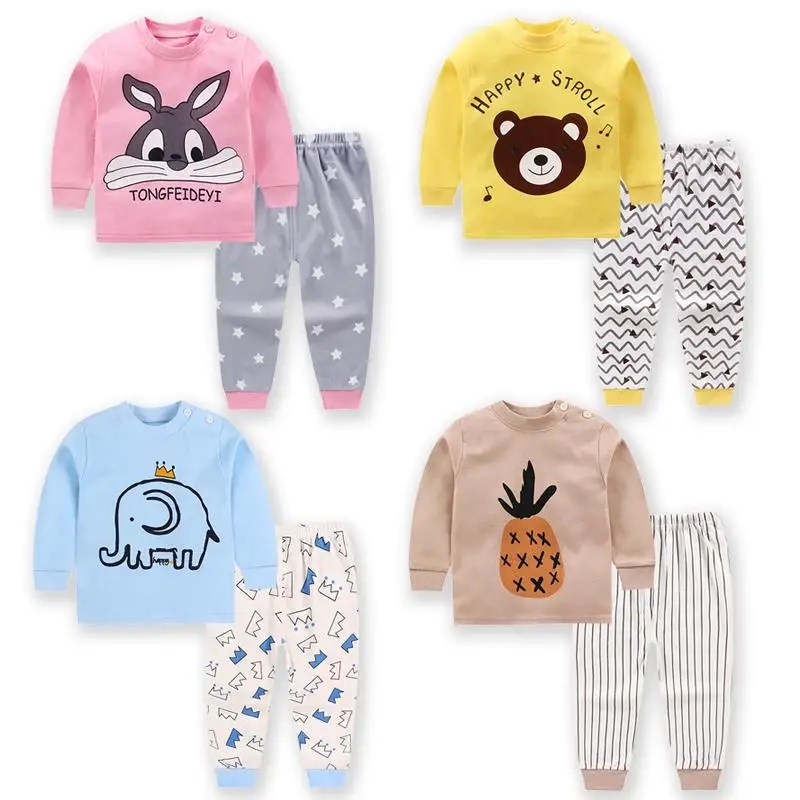 

kids Spring Autumn 100% Cotton Home Clothing Kids Clothes Sets for Children with Cartoon Printing and Dyeing for Boys and Girls