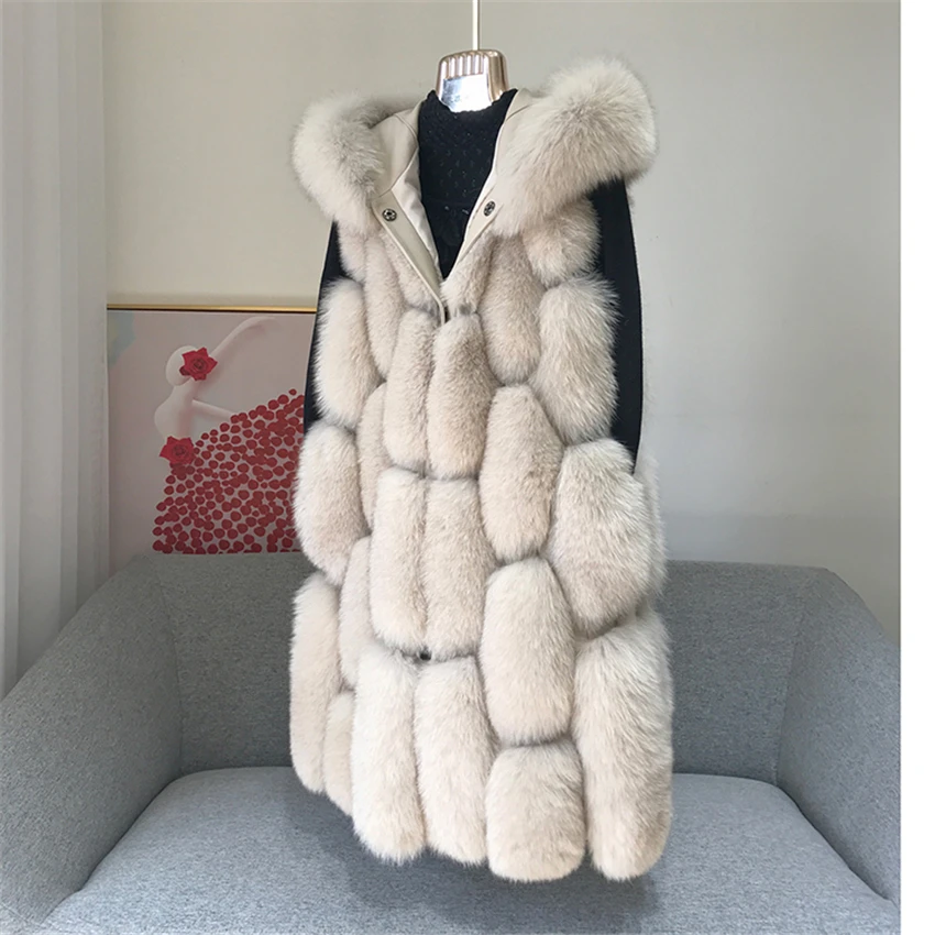 

Real Fur Vest With Hood Women Natural Fur Wholesale Female Winter Jacket White Real Fur Vest 2020, Customized color