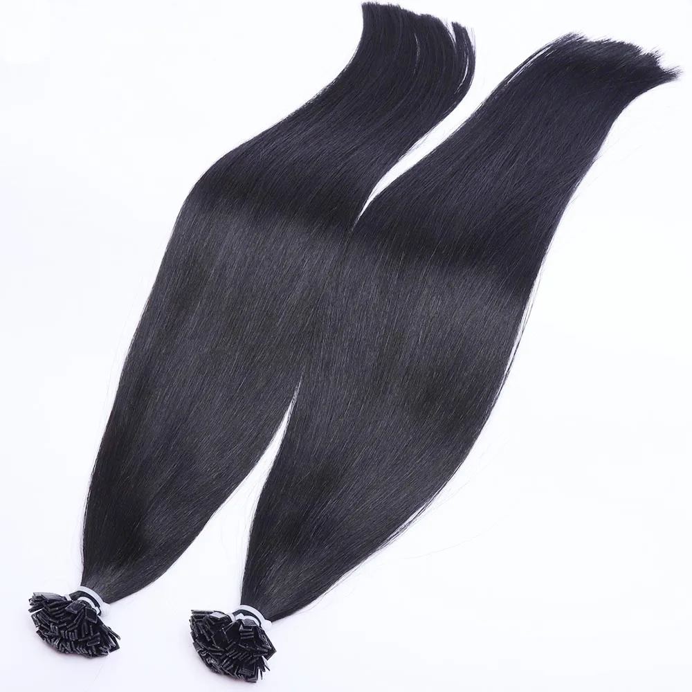 

Brazilian Hot Fusion Keratin Cuticle Flat Hair Extension, Prebonded Hair Double Drawn Russian Remy Human Flat Tip Hair Extension