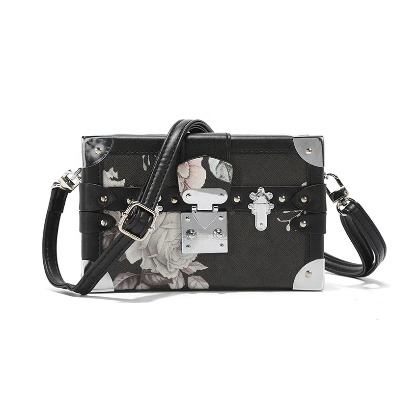 

New Design Wholesale Sequin Vintage Handbags Bags Women Print Shoulder Square Box Bag