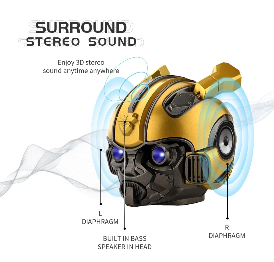 Handfree TF/FM Bumblebee Bluetooth Speaker - ANKUX.COM