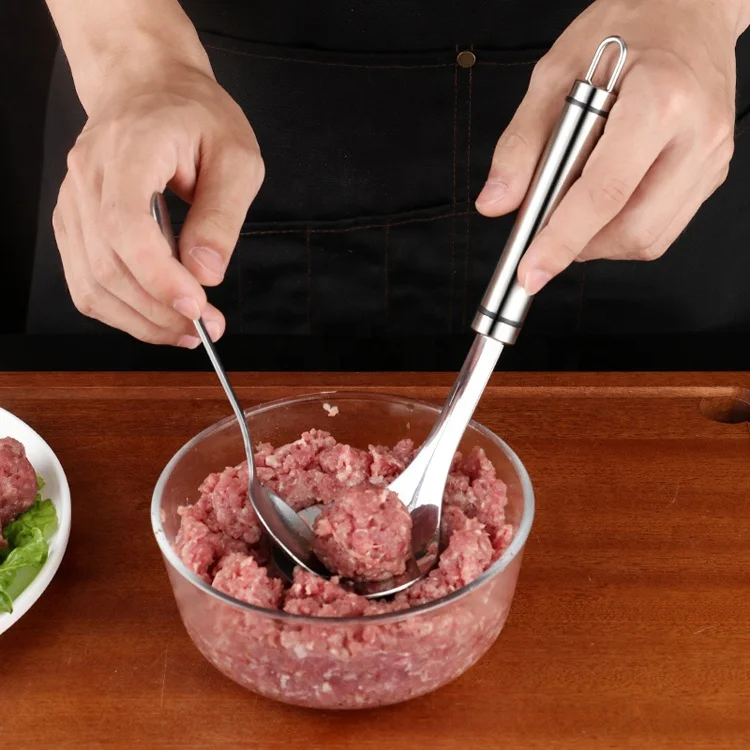 

Meat baller kitchen utensil Meat spoon Non-stick DIY stainless steel meatball maker, Color