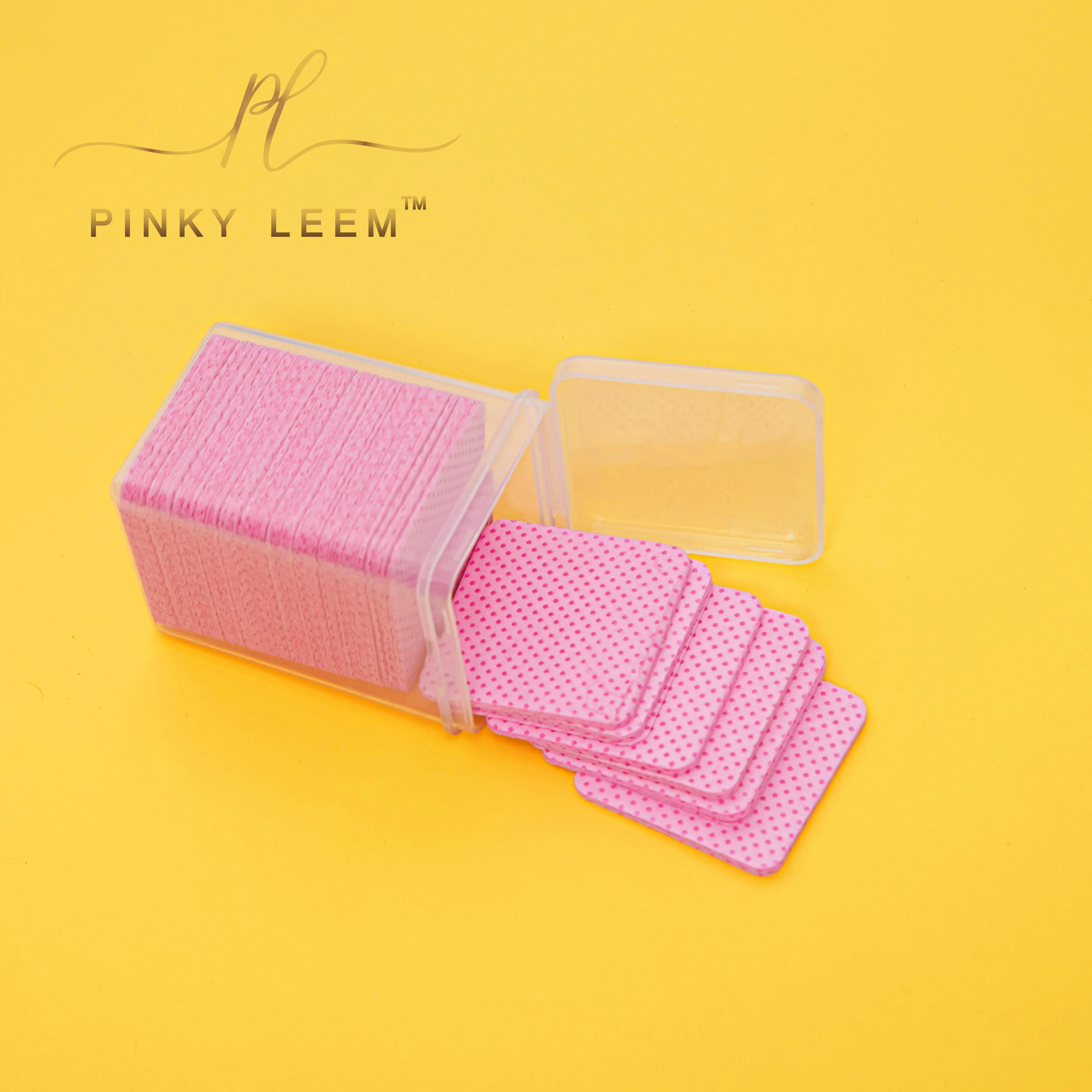 

Wholesale pink 200pcs Per Box Custom Lint Free Lash Glue Wipes Adhesive Wipe Pads Glue Nozzle Cleaning Wipe Pad
