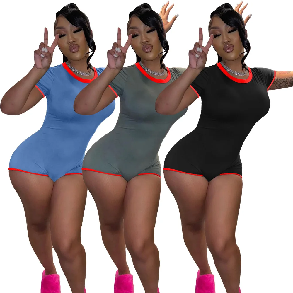 

MD-20030329 2021 Casual Ladies Jumpsuit Biker Short Sets Sexy Women Jumpsuits And Rompers