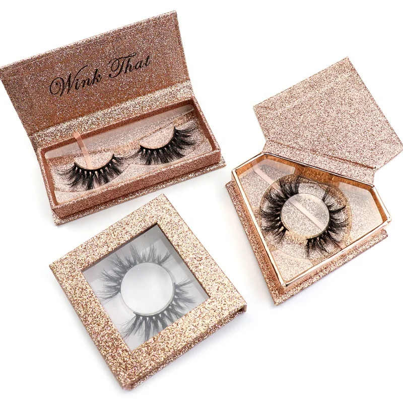 

Wholesale private label dropshipping rose gold drawer packaging box free samples fluffy 25 mm 3d real mink eyelashes