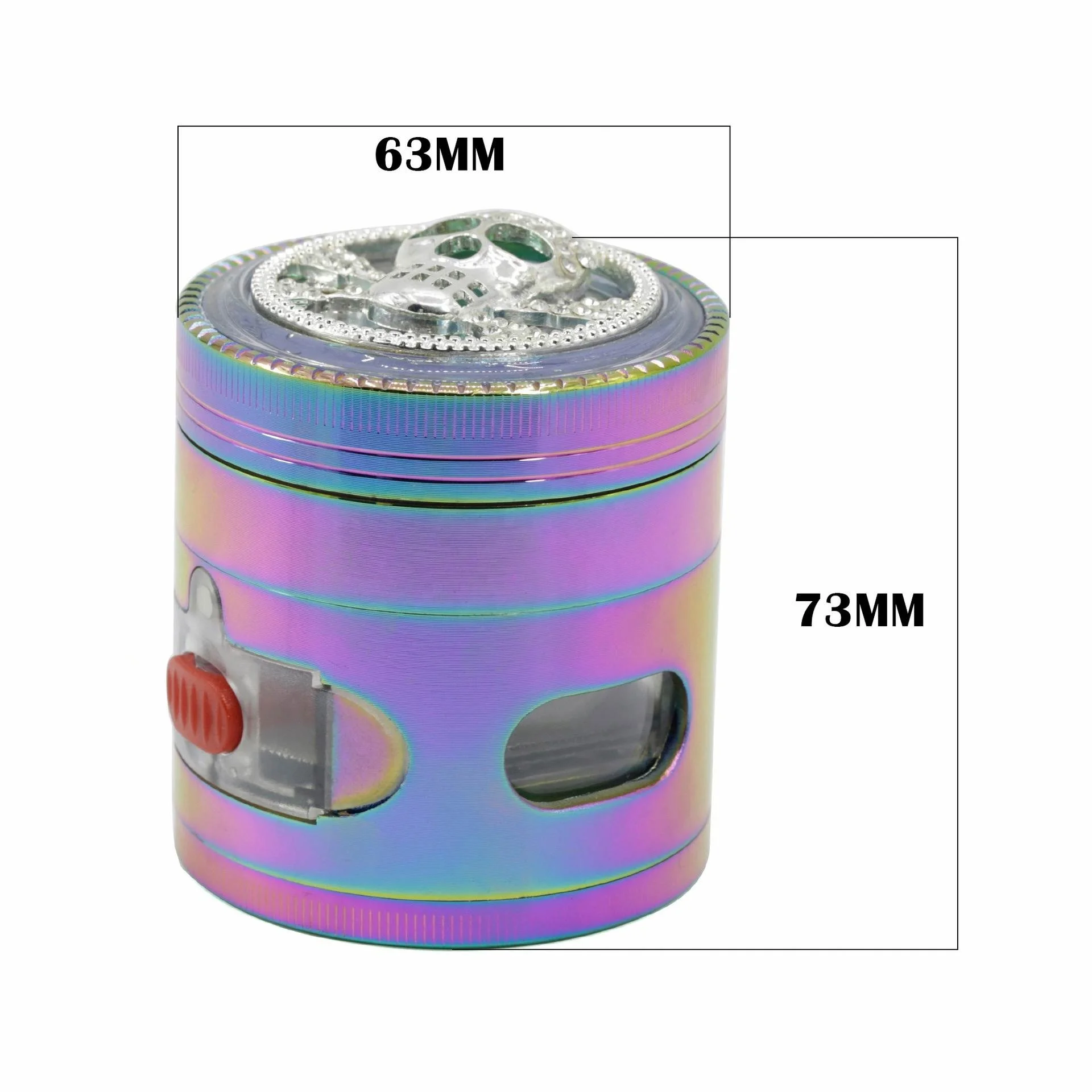 

Colorful Brainpan 4 Part Dry Herb Grinder Diameter  Zinc Alloy Side Drawer Grinder, Picture