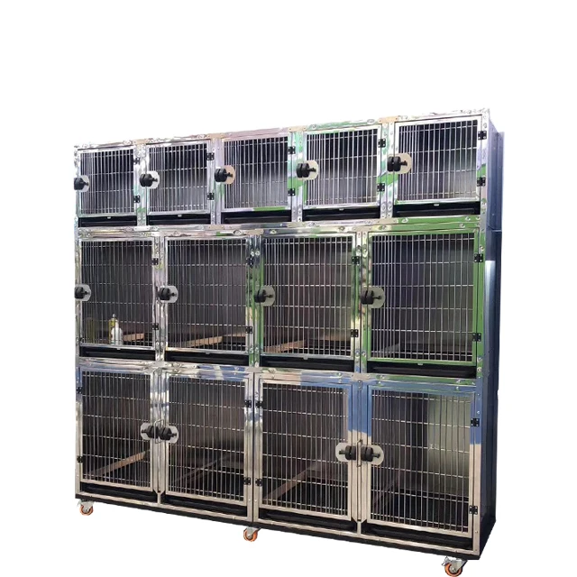 

Factory Stainless Steel Carriers Houses Large Metal Kennel Small Size Pet Cages, White or as customer's requirements