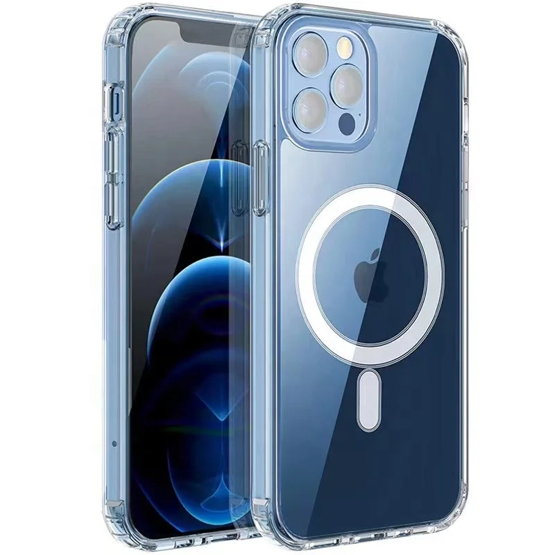 

Amazon hot Magnetic phone cover For iPhone 13 Pro Max Magnet clear cases Acrylic For iPhone 13 case Wireless charging, 3 colors