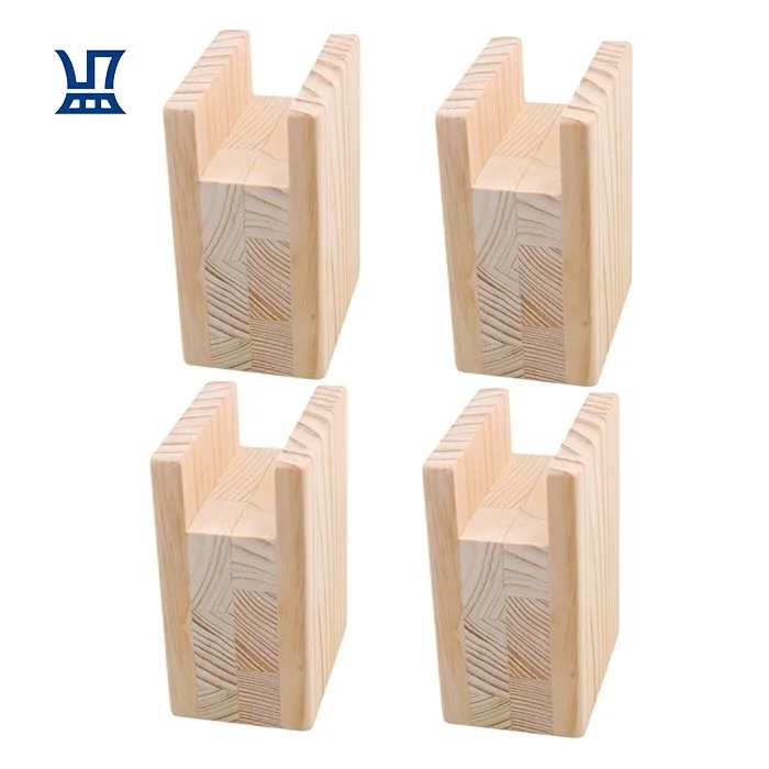 

BQLZR Free Shipping 4'' Part Heavy Duty Natural Solid Pine Cabinet Wooden Bed Riser Furniture Leg Raiser Wood, Wood color