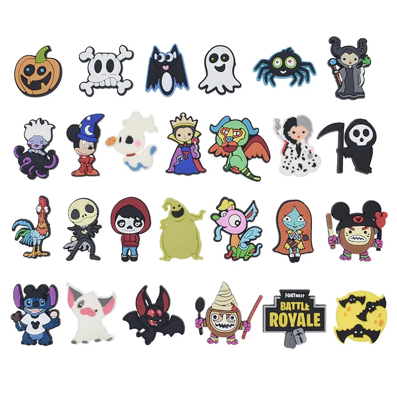 

2021 Wholesale PVC Shoe Charms Accessories for Croc Shoes Halloween Shoe charms