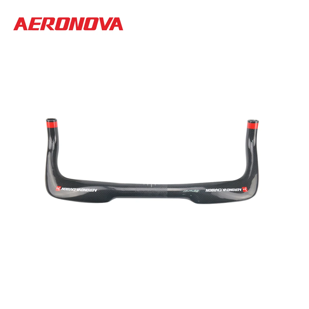 

AERONOVA 31.8mm Time Trial Bike Bullhorn Handlebar TT Carbon Fiber Bicycle Handle Bars 380/400/420/440/460, Black/red