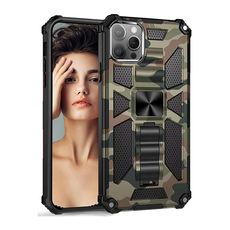 

2 IN 1 Kickstand Mobile Phone Case Cell Back Cover for iPhone 11 12 Pro Max XR XS