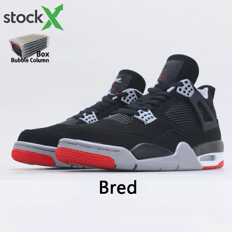 

Original quality 1:1 Basketball Shoes OG 4 Retro AJ 4s Bred Black Cat Women Men's Fashion Sneakers Shoes 4 retro Bred