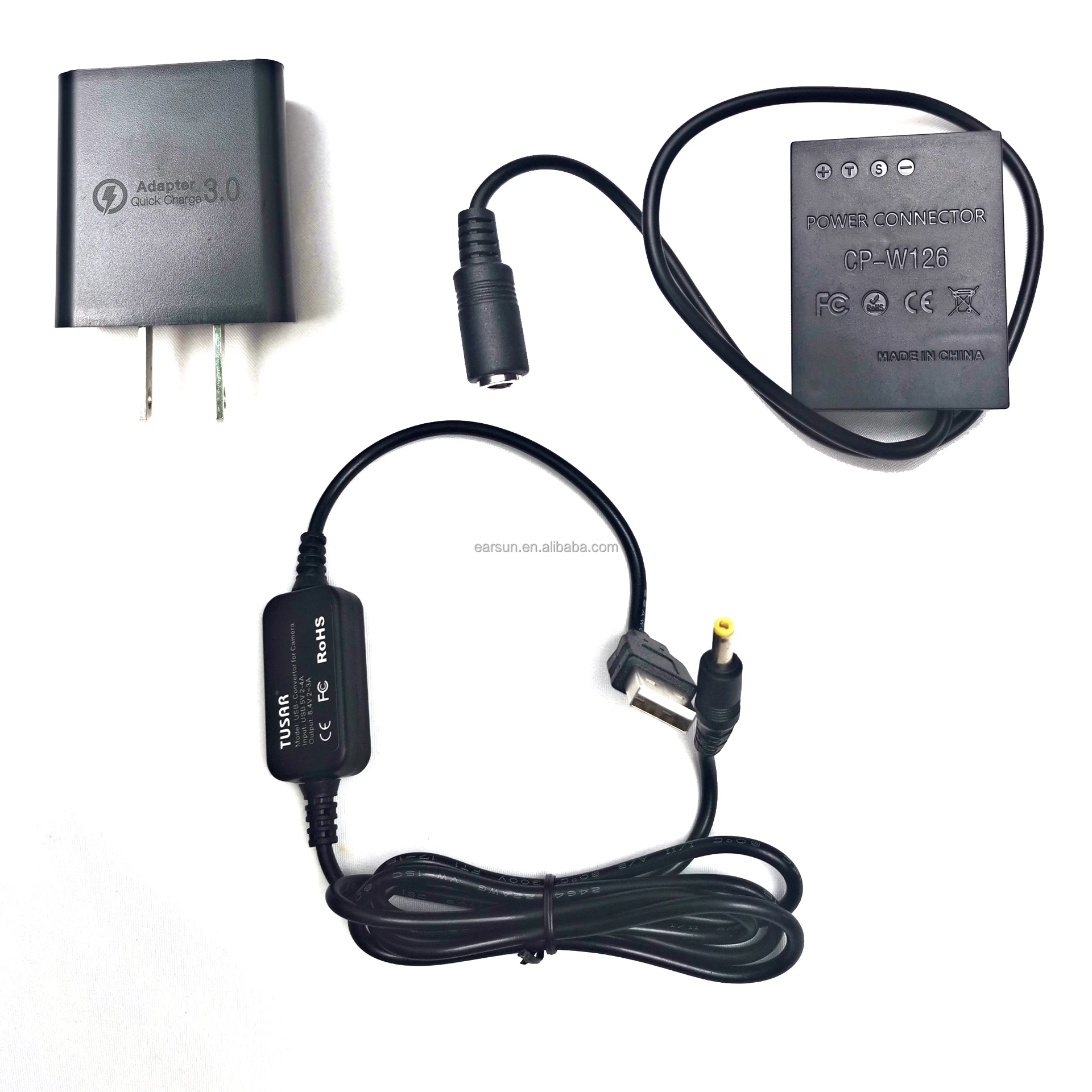 USB Cable DC8.4V + NP-W126 CP-