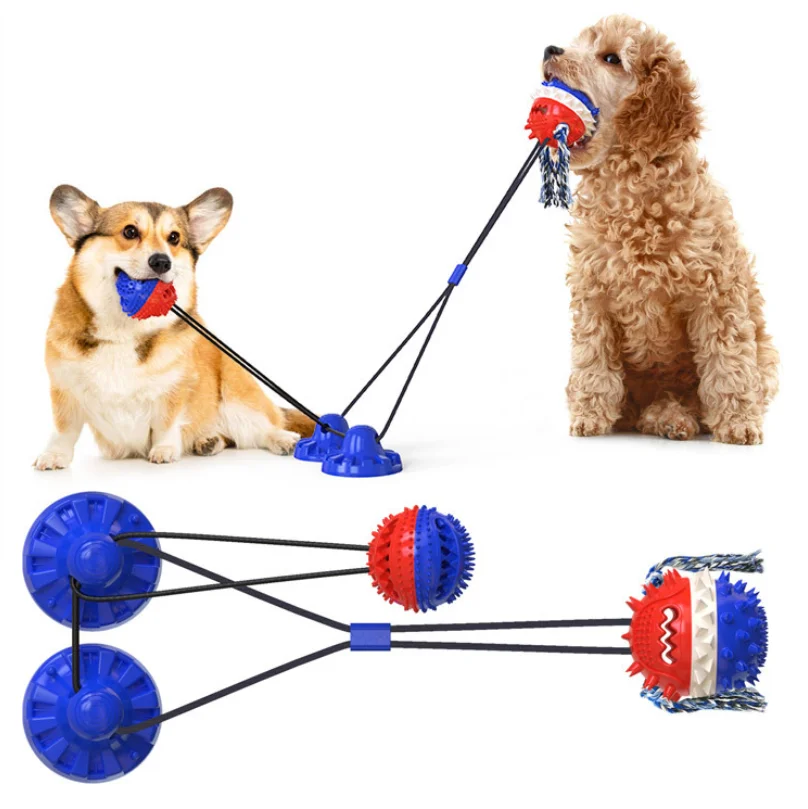 

Multifunction Teeth Brush Pet Suction Cup Dog Toy Soft Rubber Interactive Dog Toys Training Chew Dog Toy, Yellow,green,blue
