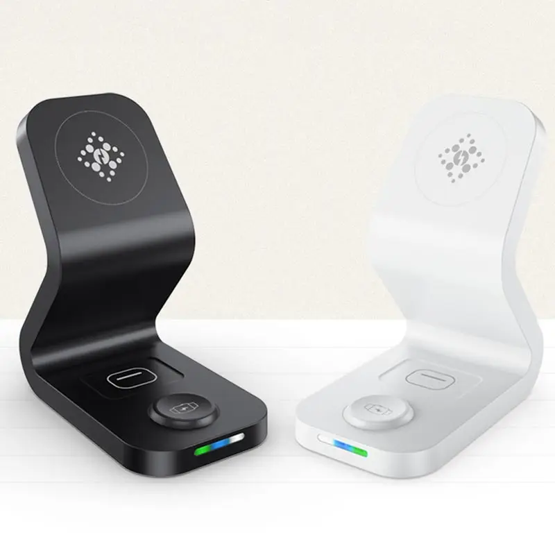 

3 in 1 3-In-1 Wireless Charging Station Unique Charging Device 15W Qi Fast Charging Cell Phone Holder Smart Phone Holder, Custom color