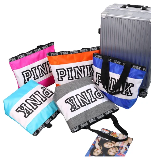 

2021 New Fashion Women Large Capacity Shopping Tote Bag Lady Pouch Pink Handbags