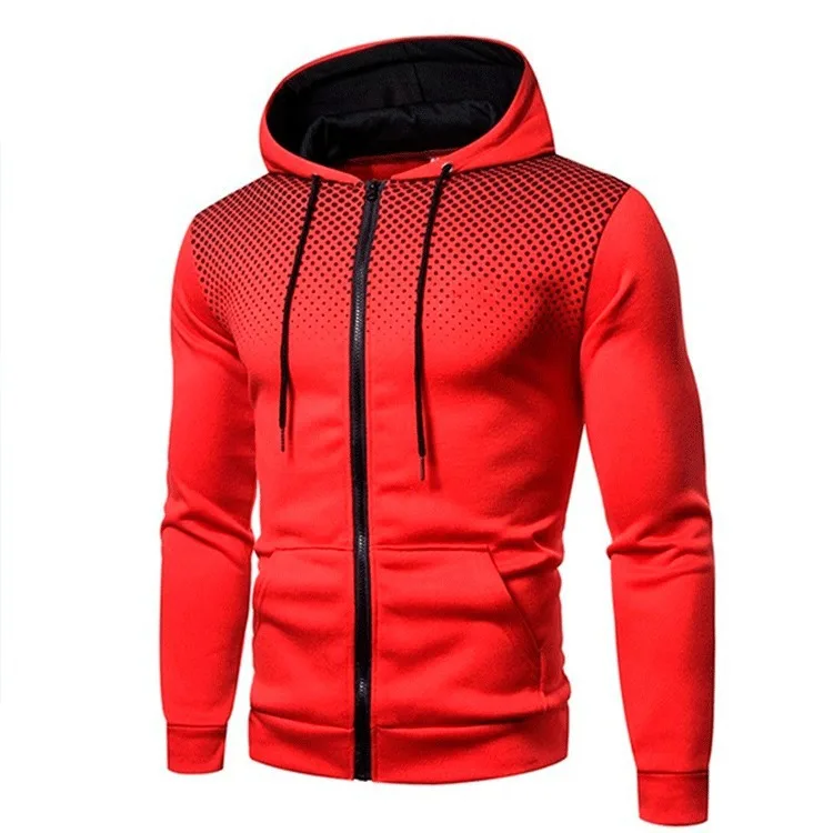 

Custom logo Wholesale Double Zipper Casual Zip up Hoodie Jacket Double Cotton Men Lightweight Hooded Coat