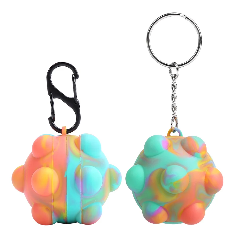 

Wholesale BPA Free Bulk Relief Anxiety Stress Toys Silicone Keychain Pops Itting Ball Sensory Fidget Toys