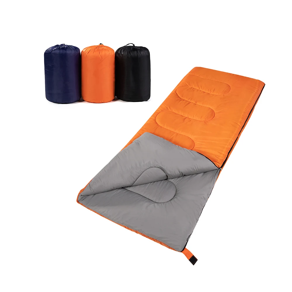 

2021 High quality new fashion cotton filling waterproof fabric outdoor sleeping bag for hiking, Blue,black,orange