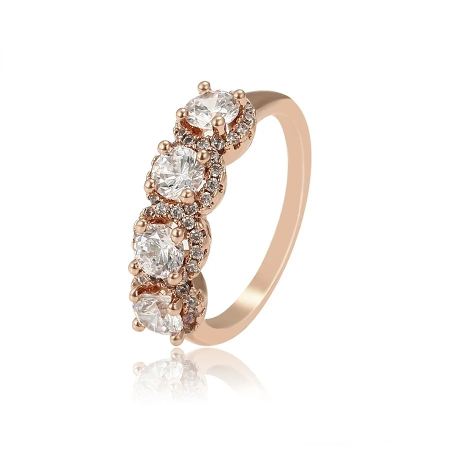 

15845 Xuping jewelry temperament inlaid with diamond rose gold inlaid with diamond advanced sense ring