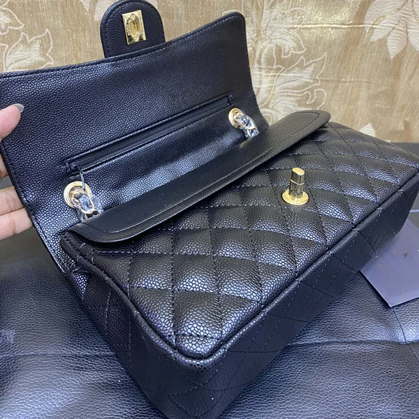 

black mirror quality handbag mini caviar handbag 25 CF bags luxury handbags for women, Many colors