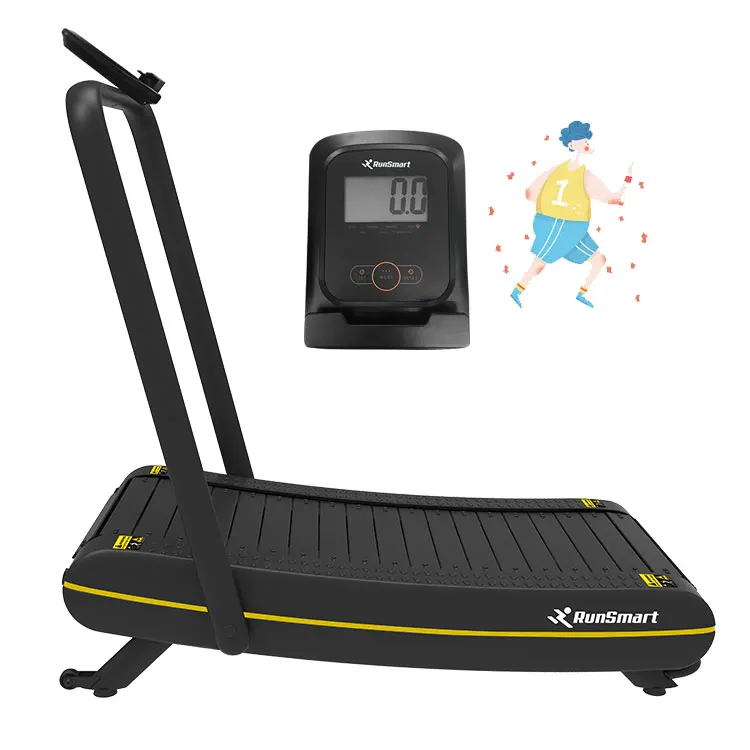 

home fitness motorless treadmill Gym fitness exercise equipment folding curved treadmill, Black