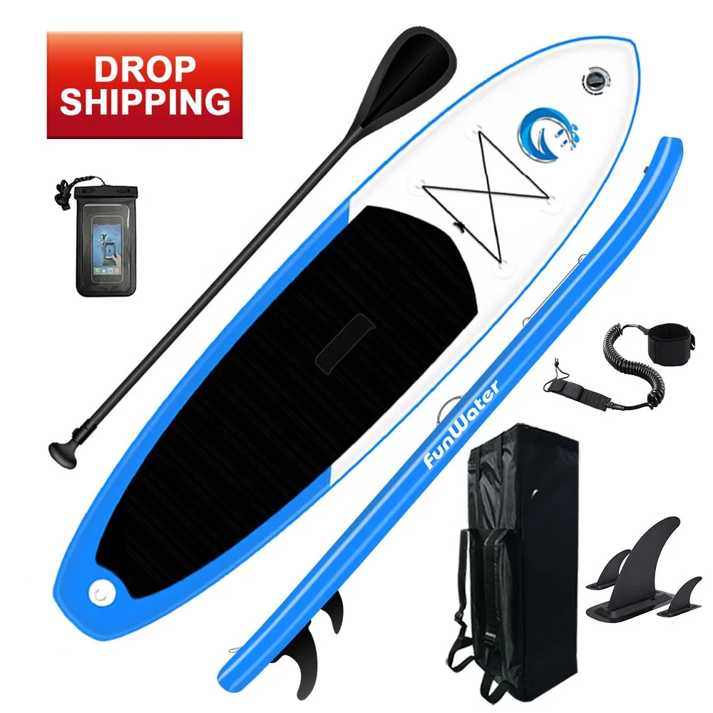 

FUNWATER drop shipping sup paddle board funwater inflatable paddle board surfboard design surfboard fish, Blue