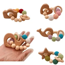 Promotioneel Diy Hout Bijtring, Koop Diy Hout Bijtring Bijtring Rammelaar Kitten Kinderziektes Speelgoed Siliconen