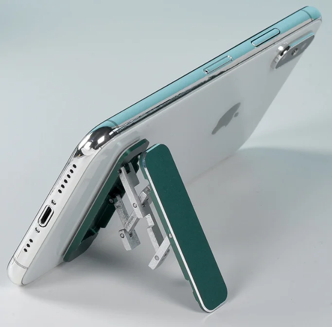 

Mini Aluminium Alloy Foldable Holder Adhesive Stick On Rear Back Mobile Phone Holder