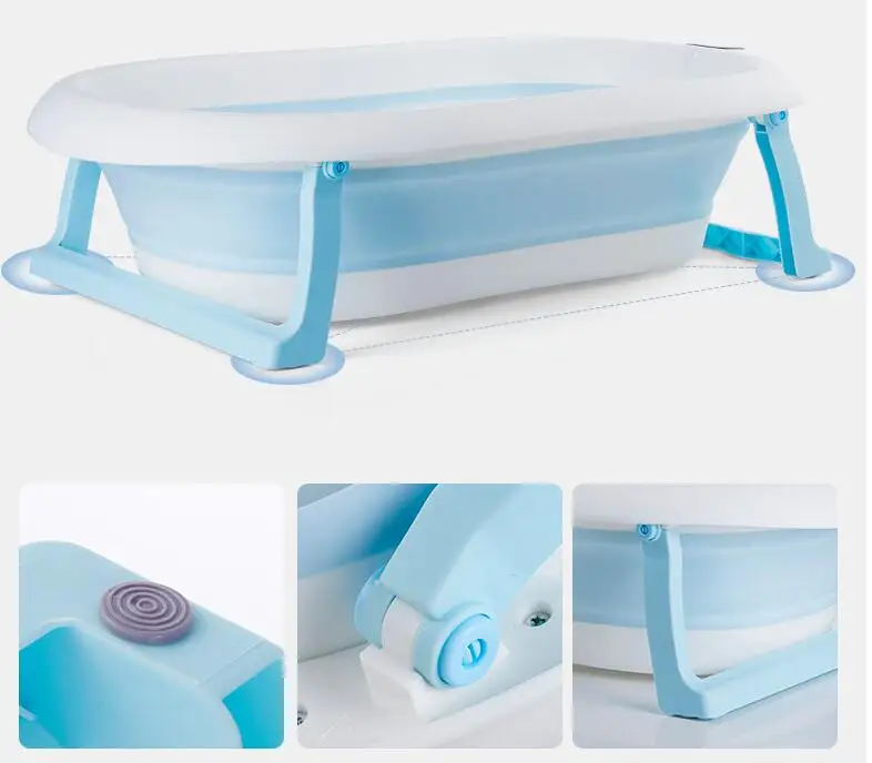 Oem&odm Baby Bathtub Silicone Foldable With Bath Pad Neonatal Bath