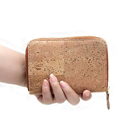 

Boshiho Dropshipping custom Eco Friendly RFID Cork vegan Zipper Bifold Purse Wallet with Coin Pocket Card Holder Wallet