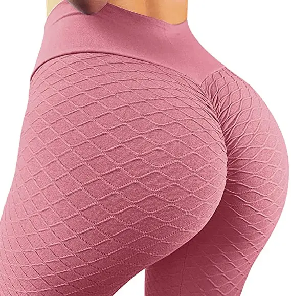 

Jacquard High Waist Scrunch Ruched Butt Lift Gym Workout leggings Tummy Control Textured Sexy Honeycomb Booty Sports Tights, Customized color