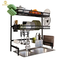 

Free Standing 201 Stainless Steel Kitchen Sink Organizer Utensil Holderfor Sink(Black)