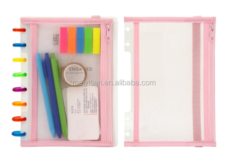 A5 B6 Zipper Envelope Pouch Bag For Disc Mushroom Hole Planner Journal