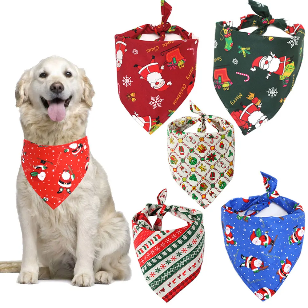 

Low Price Stock Christmas Pets Washable Pet Bandanas Adjustable Custom Dog Scarf Bandana