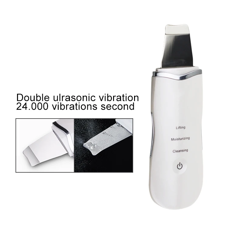 
CE RoHS Approved Dry Skin Face Deep Cleaning Shovel Ultrasonic Facial Scrubber 