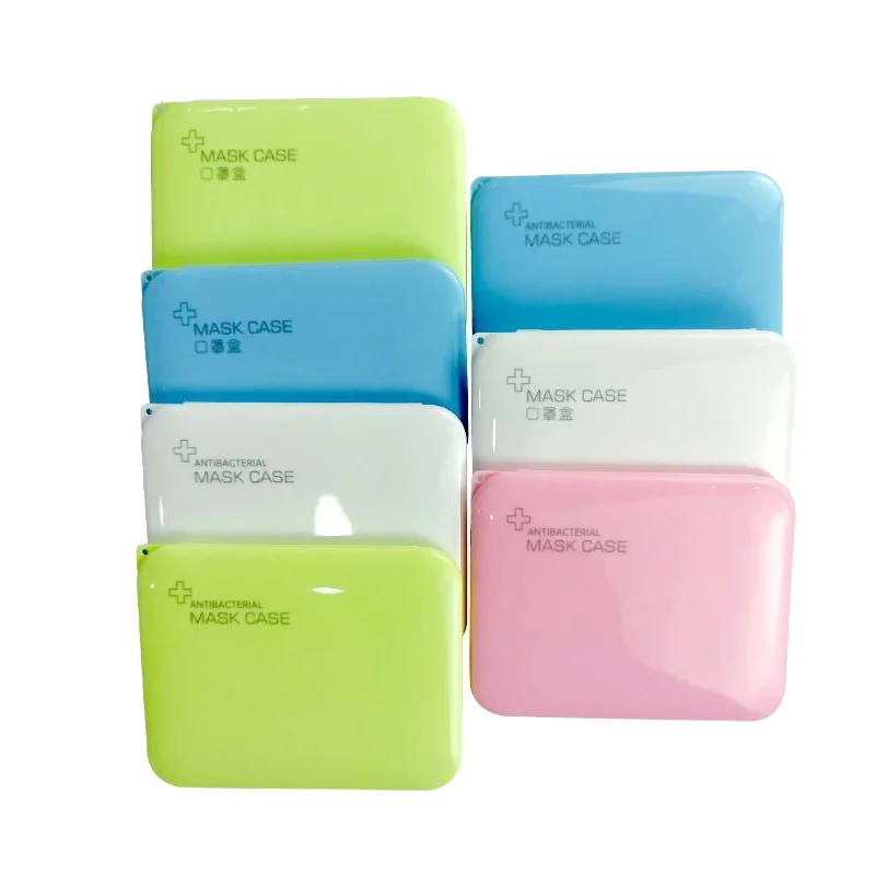 

Small portable plastic storage box for n95 disposable folding mask cases, Colorful