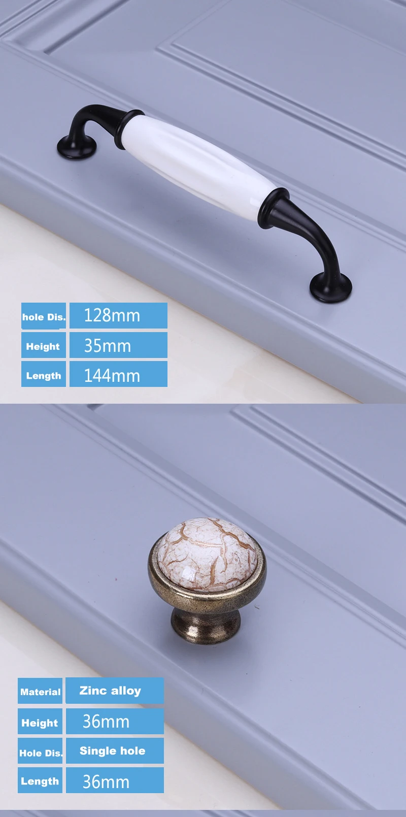 Vintage Metall Möbel Messing Antike Bronze Keramik Tür Knob Schublade