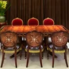 Solid wood dining table classical and luxury style family dining room furniture restaurant table base with 10 seaters