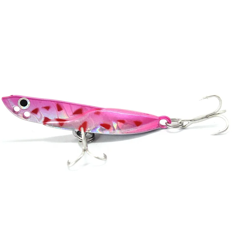 

Factory Supply VIB lure bait iron plate zinc alloy material vib sinking fishing lure hard lure for boat fishing freshwater, 5 colors