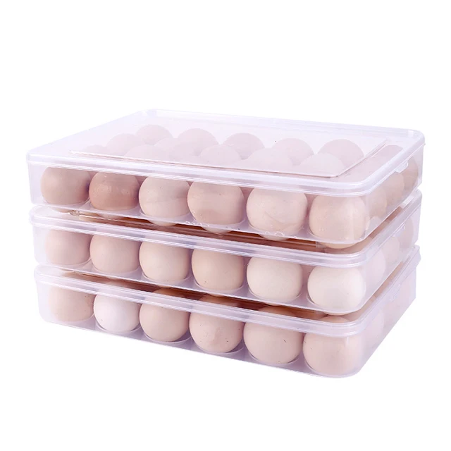 

24 Position Transparent Stackable Durable PP Plastic Fridge Egg Storage Container Organizer for Refrigerator