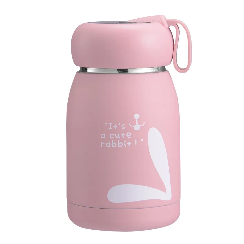 

304 Stainless steel cartoon vacuum flask lovely portable smart thermos cup