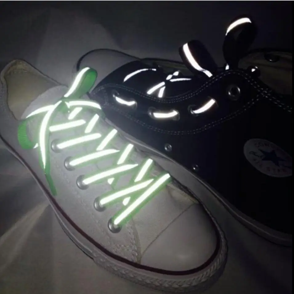 

Flat Visibility Shoe Laces Reflective Shoelaces Running Cycling Safty Shoestring, 8 colors