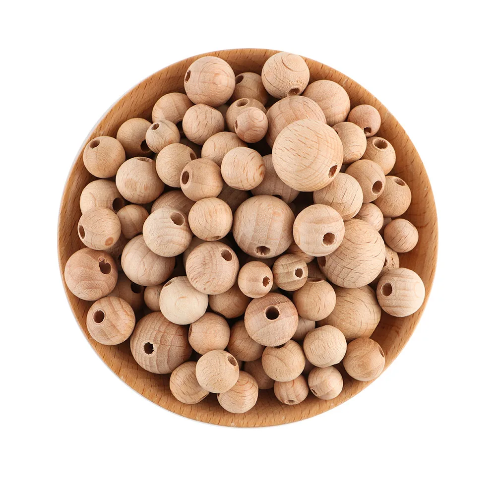 

Kovict Craft Wood Beads - 6 Sizes (10mm - 20mm) Beech Wood Perforated Beads Various Sizes for DIY Jewelry Bulk Wood Beads